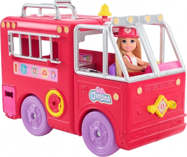 Barbie Chelsea hasičské auto so súpravou a bábikou