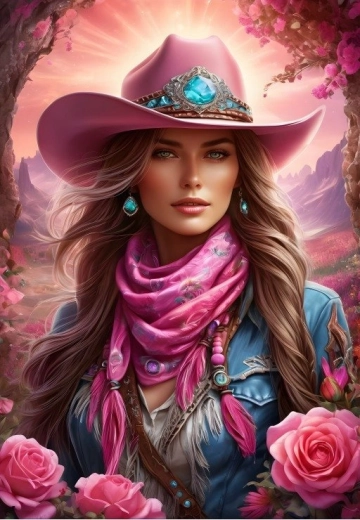 BLUEBIRD puzzle Ružová cowgirl 1000 dielikov
