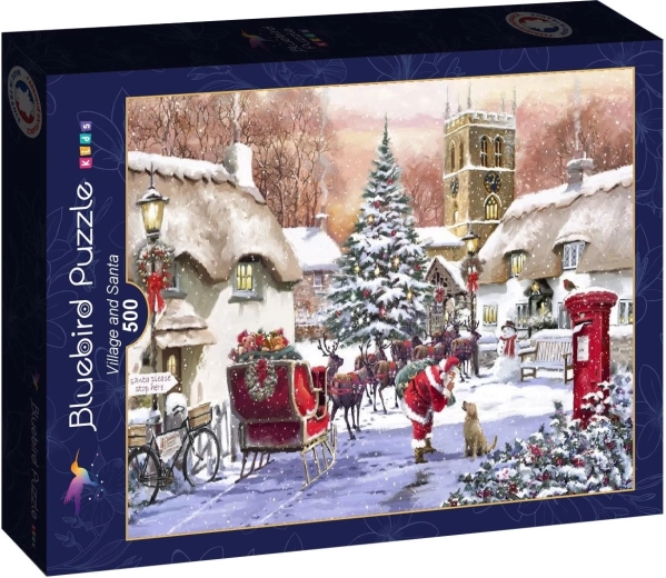 Puzzle Bluebird Santa na dedine 500 dielikov