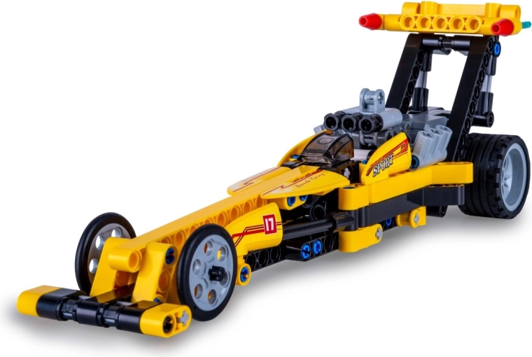 Stavebnica CaDA Drag Racing Žltý dragster 1:29