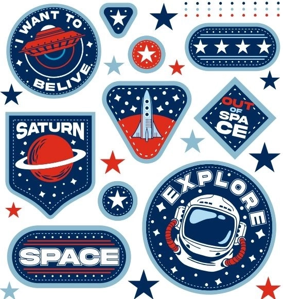 Vesmírne nažehlovacie nálepky