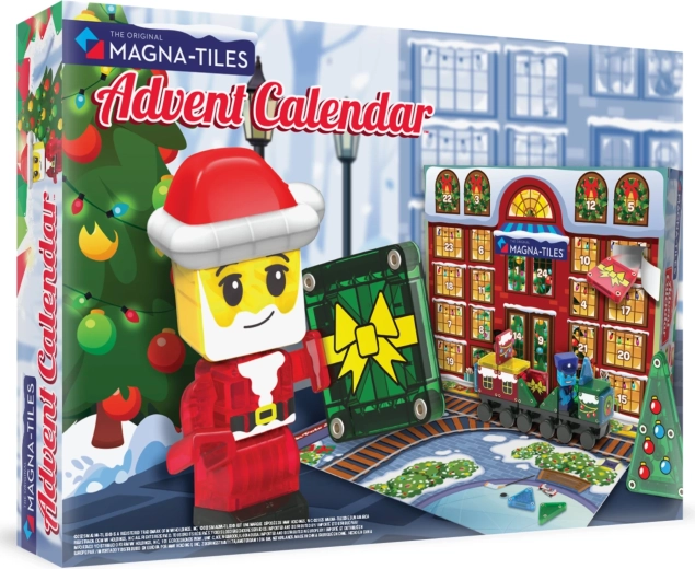 Magnetická stavebnica MAGNA-TILES microMAGS adventný kalendár, 34 dielikov