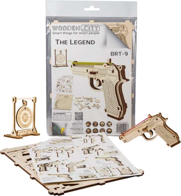 Drevené 3D puzzle pištoľ Legend BRT‑19 WOODEN CITY (31 dielov)