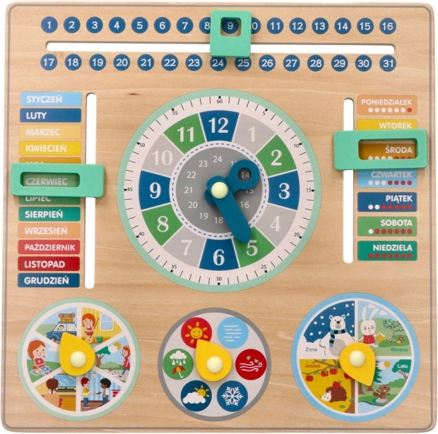Drevený vzdelávací kalendár - tabuľa pre deti