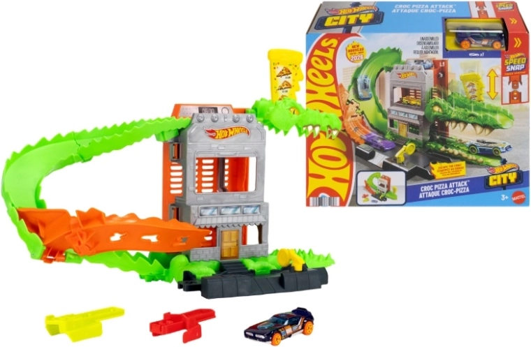 Hot Wheels krokodíl – útok na pizzeriu (herná sada)