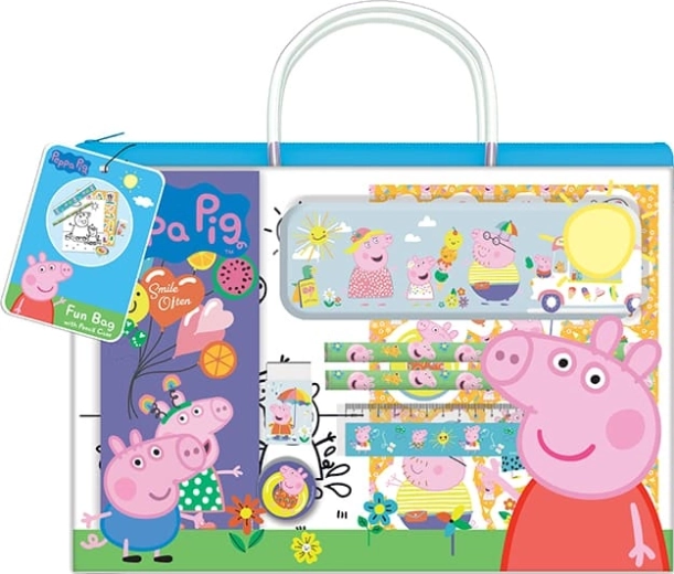 Zábavná uzatvárateľná taštička s peračníkom Prasiatko Peppa