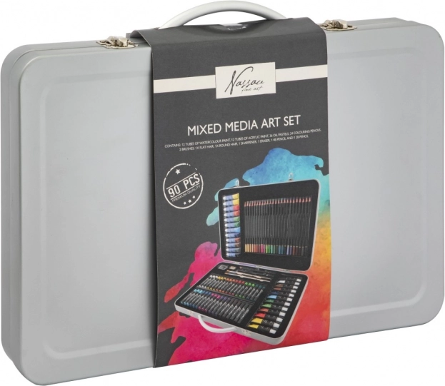 Sada výtvarných potrieb v plechovom kufríku