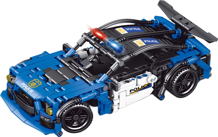 Stavebnica policajného RC auta na diaľkové ovládanie 24,5 cm