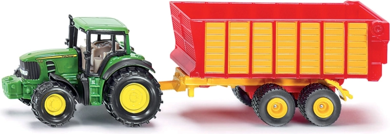 Traktor John Deere s prívesom na siláž