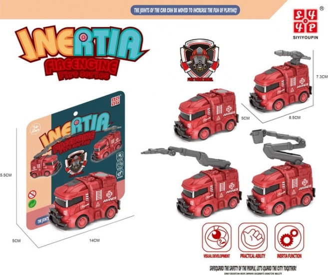 Hasičské autíčko na zotrvačník 8,5 cm