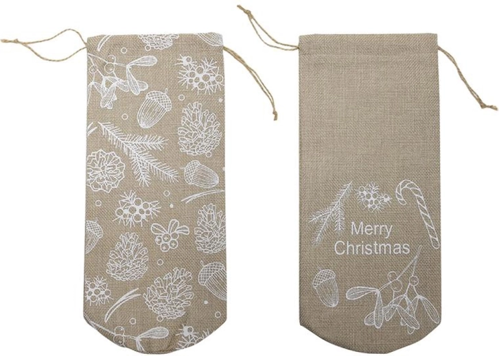 Darčekové jutové vrecúško 10 × 30 cm, sivé