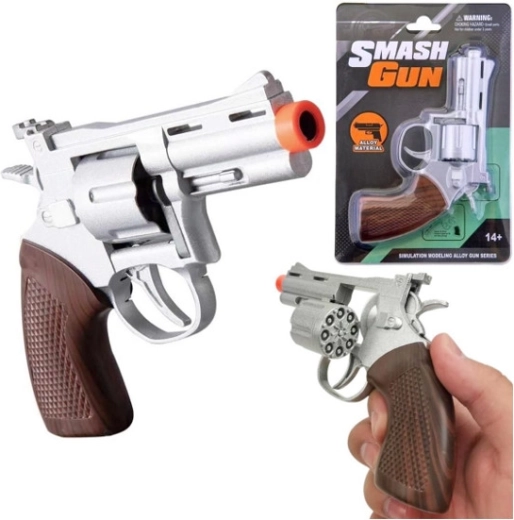 Kovový revolver na kapsličky Smash Gun