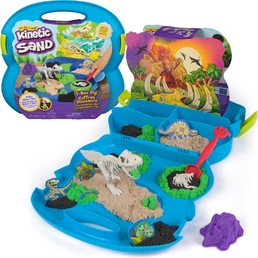Kinetic Sand vykopávky T-rexa v kufríku