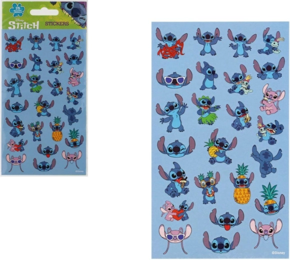 Opakovane použiteľné nálepky Lilo a Stitch modré - 1 kus