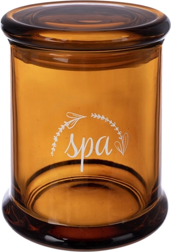 Spa kozmetická dóza z jantárového skla 330 ml s viečkom