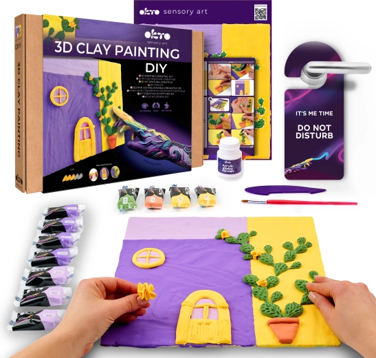 Okto výtvarný set na maľovanie hmotou Levanduľové poludnie 30 × 30 cm