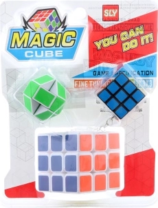 Sada plastových hlavolamov 3 ks s kľúčenkou