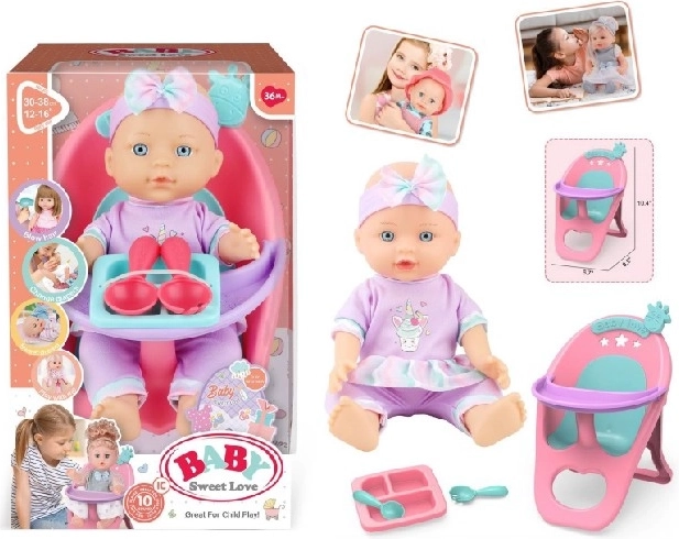 Baby Sweet Love bábika bábätko so stoličkou