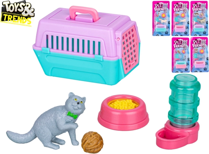Mačka s prepravkou a doplnkami Toys&Trends