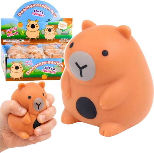 Antistresová mačkacia kapybara squishy hnedá 7 cm