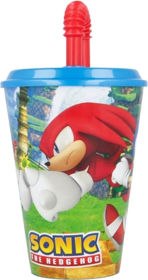 Detský pohárik s brčkom Sonic the Hedgehog 430 ml