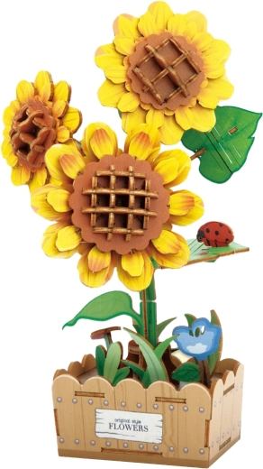 3D drevená stavebnica slnečnice 21 cm - 1 kus