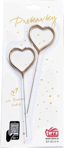 Prskavky v tvare srdca zlaté 16,5 cm
