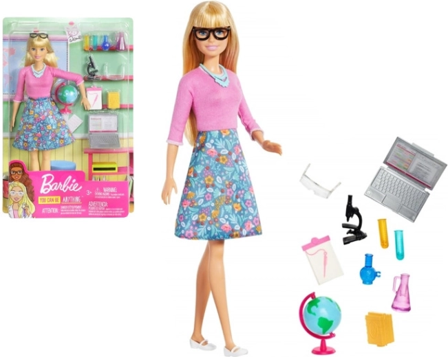 Barbie bábika učiteľka s notebookom