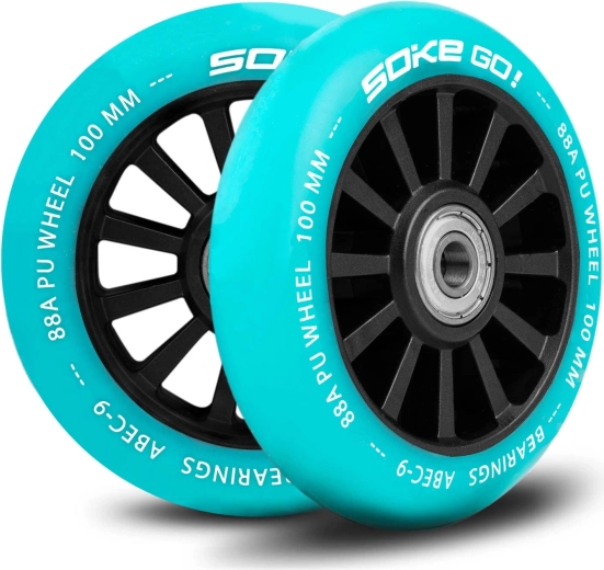 Kolieska na kolobežku 100 mm tyrkysové 2 ks SOKE