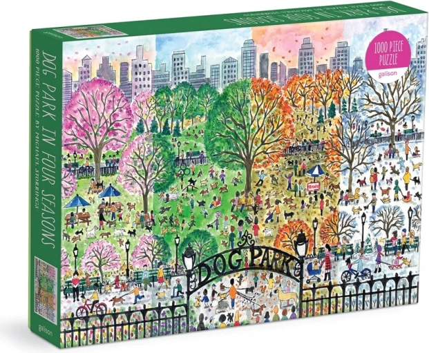 Galison puzzle Psí park v štyroch ročných obdobiach 1000 dielikov