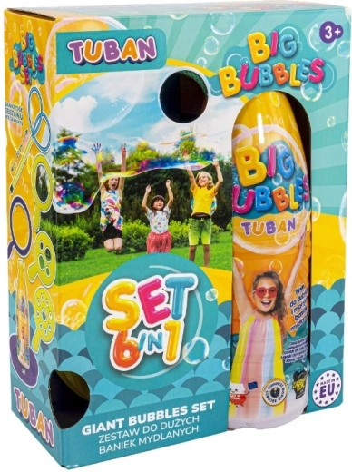 Sada na veľké mydlové bubliny 6 v 1
