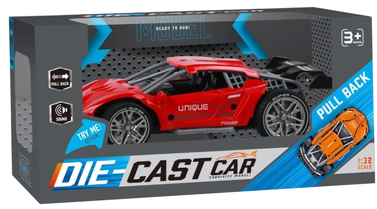 Závodné auto s pohonom spätného natiahnutia 1:32