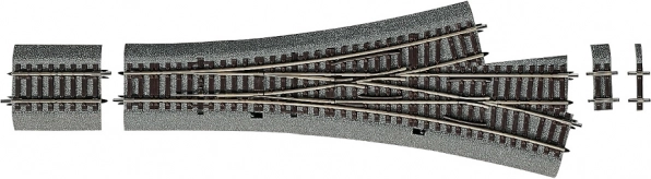 Roco Line trojcestná asymetrická výhybka s podložím