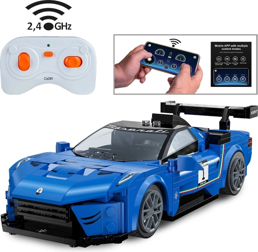 Stavebnica CaDA Maserati GT2 na diaľkové ovládanie 1:20 modrá