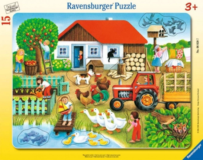 Puzzle 15 dielikov Čo sem patrí – Na vidieku RAVENSBURGER