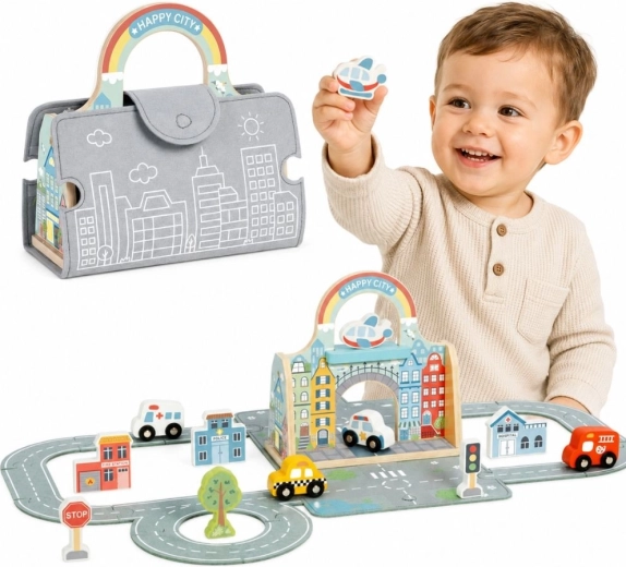 Tooky Toy Prenosné mesto s autíčkami v taške