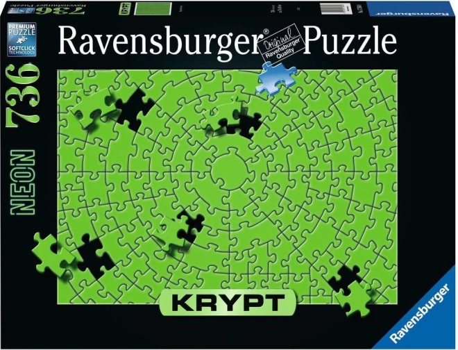 Puzzle RAVENSBURGER KRYPT neónovo zelené, 736 dielikov