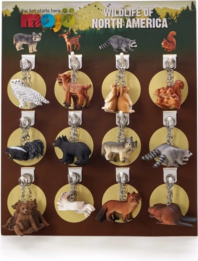 Mojo displej so 72 príveskami na kľúče – lesné zvieratká
