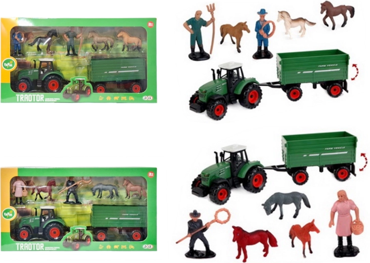 Farmárska sada: traktor s prívesom a doplnkami