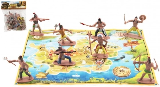 Figúrky indiánov s mapou