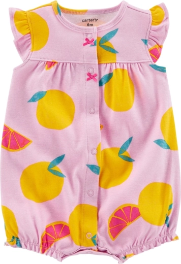 Carter's letný overal s krátkym rukávom Purple Lemon, dievčenský, vel. 56