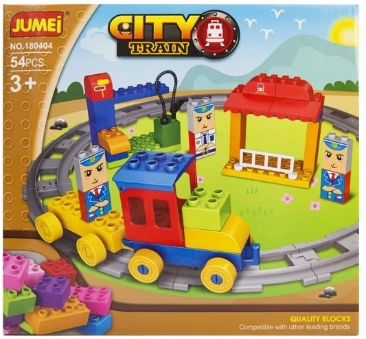 Stavebnica Jumei City vláčik 54 dielikov 28 × 26 cm - 1 kus