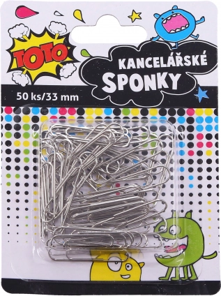 Kancelárske sponky 33 mm, 50 ks