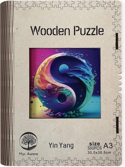 Drevené puzzle Yin Yang