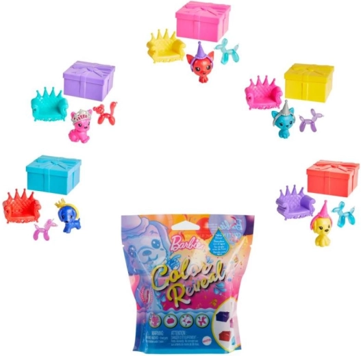 Barbie Color Reveal párty zvieratko – 1 kus