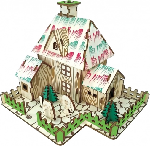 Drevené 3D puzzle čarodejnícka chyža WOODCRAFT
