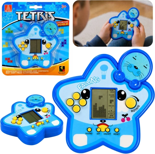 Elektronická hra Tetris v tvare hviezdy, modrá