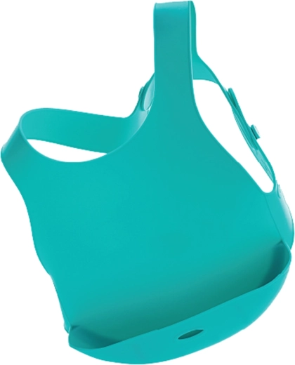 Silikónový podbradník s vreckom zelený