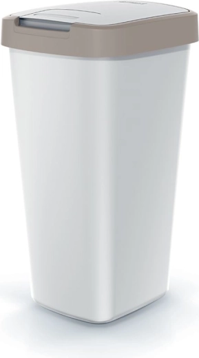 Odpadkový kôš Compacta Q Flap 25 l popolavo sivý so svetlo hnedým vekom