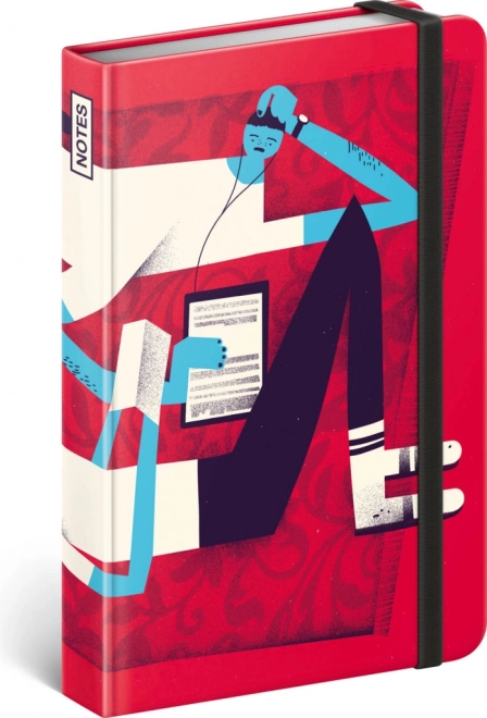 Linajkový zápisník s pevnými doskami 11 × 16 cm Dominik Miklušák – červený